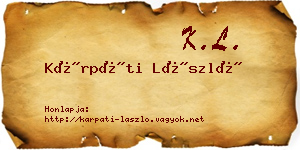 Kárpáti László névjegykártya