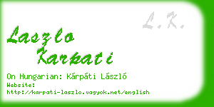 laszlo karpati business card