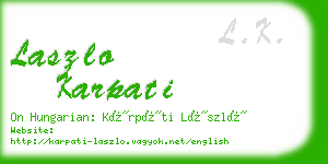 laszlo karpati business card